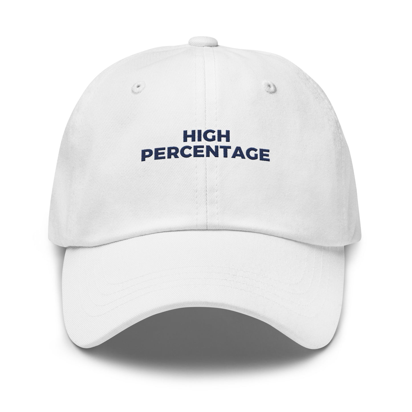 HIGH PERCENTAGE Dad Hat - front view - pickleball hat by Doubles Club