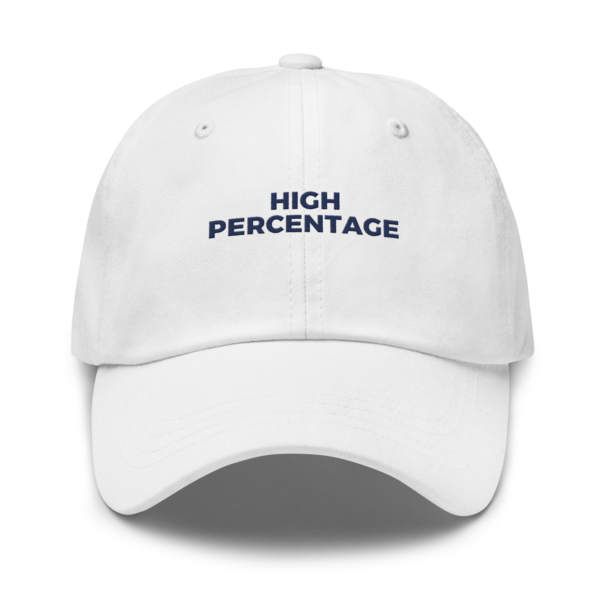 HIGH PERCENTAGE Dad Hat - front view - pickleball hat by Doubles Club