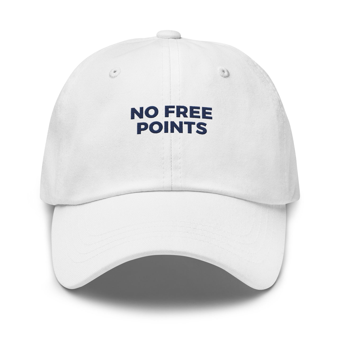 NO FREE POINTS Dad Hat - front view - pickleball hat by Doubles Club